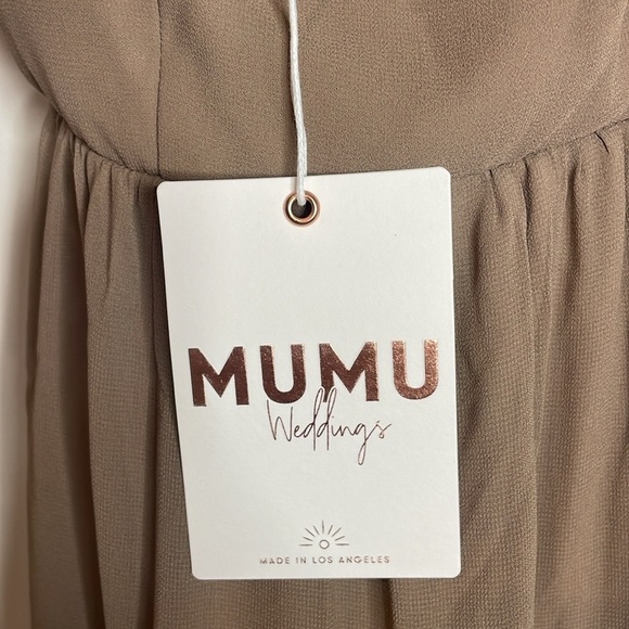 Show Me Your Mumu | Jenn Maxi Dress Soft Beige Chiffon Size Medium NWT - Picture 4 of 8